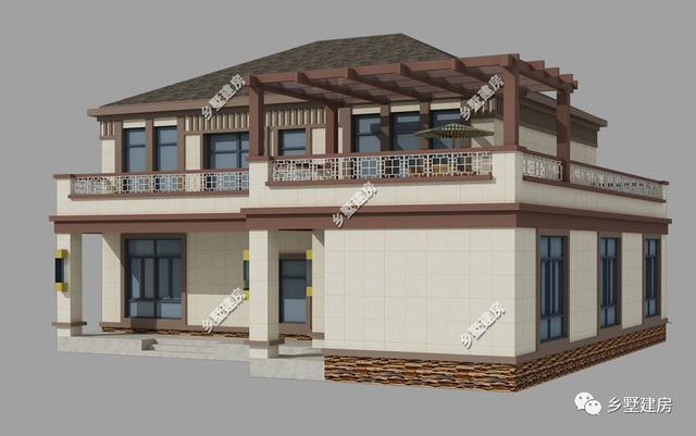 新中式鄉村自建別墅設計圖，獨樹一幟，看到最后的露臺裝修走不動路？