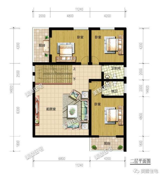 農村11×13米現代別墅設計圖，150平設6室2廳附上室內裝修圖