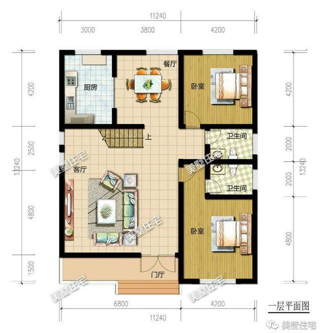 農村11×13米現代別墅設計圖，150平設6室2廳附上室內裝修圖