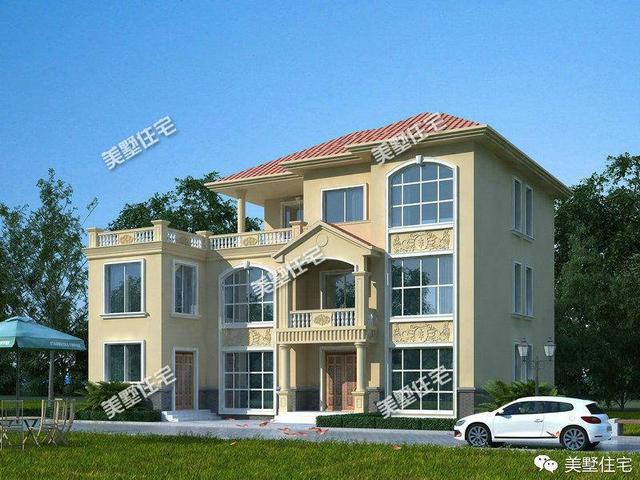 江西人喜歡的典雅低調三層別墅設計圖，功能實用造型大方