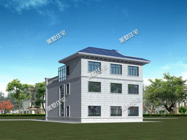 江西人喜歡的典雅低調三層別墅設計圖，功能實用造型大方