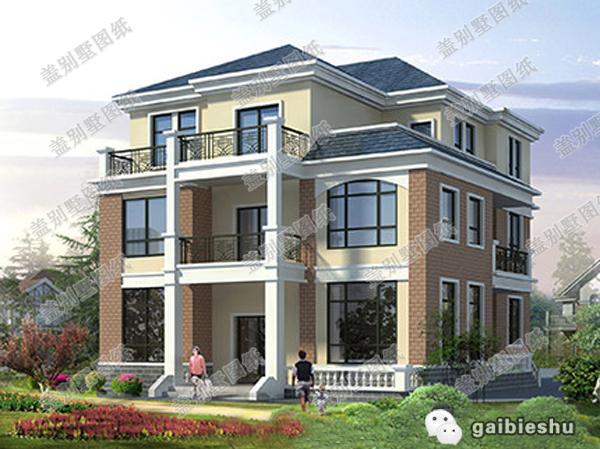 經濟實用農村三層自建房設計圖紙，設計簡約大方，屬于簡歐風格，臥室很多