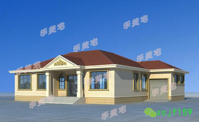 一層農村小別墅設計效果圖設計施工圖，美觀大方，造價經濟實惠