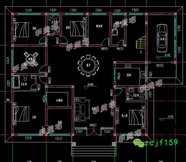 一層農村小別墅設計效果圖設計施工圖，美觀大方，造價經濟實惠