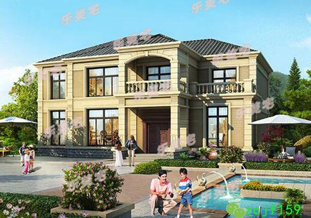 農村二層別墅設計圖施工圖，占地180平米，外觀造型錯落有致，精致大氣