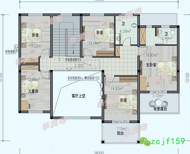 農村二層別墅設計圖施工圖，占地180平米，外觀造型錯落有致，精致大氣