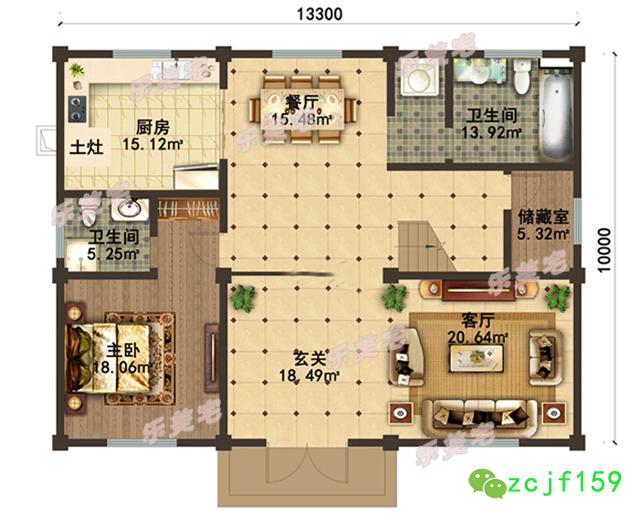 農村帶大露臺四層歐式別墅設計圖，簡單大氣，柔美溫馨