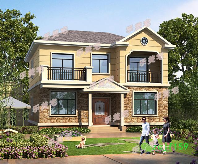 農(nóng)村二層小別墅實景圖設計效果圖，戶型立體美觀大方，室內(nèi)通風透氣