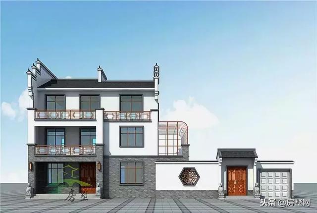 三層中式徽派別墅設計圖，別墅空間大，滿足一家人的居住，美到拉仇恨