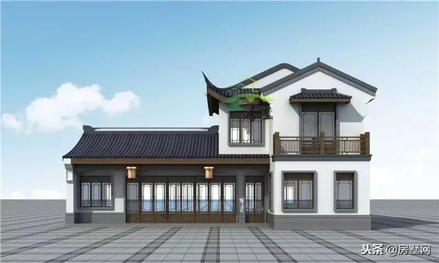 框架結構傳統中式二層高端別墅設計圖，外觀漂亮大方，傳統又經典，傳三代都不是問題