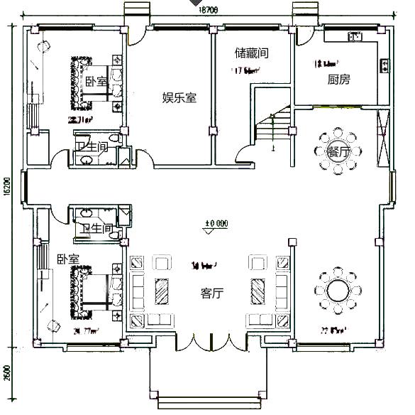 三層農村中式別墅設計圖，戶型對稱設計，優雅大氣