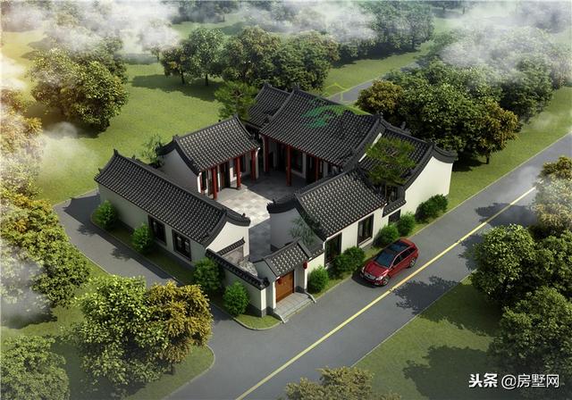 一層四合院別墅設計圖，別致的格局，時代感非常強