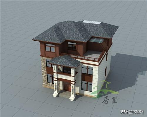 農村中式別墅設計圖，外觀造型古樸大方，色彩清新淡雅