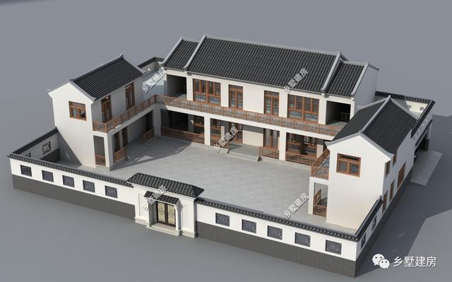 這款中式四合院別墅設(shè)計(jì)圖，秀氣又美觀，住起來相當(dāng)舒適