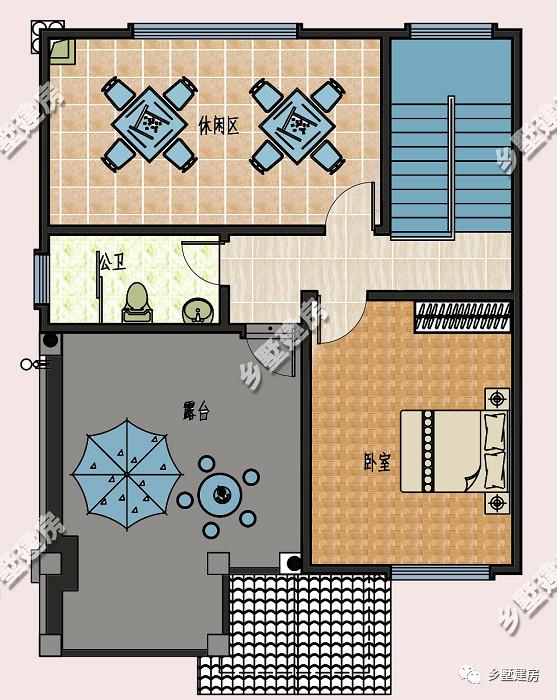 簡歐風農村雙拼自建房設計圖，客廳挑空，時尚又大氣