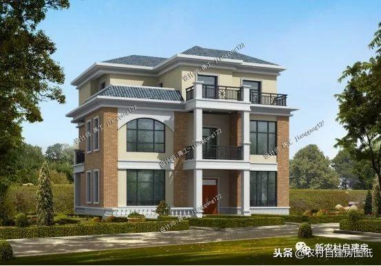 5款三層農村建房別墅設計圖，豪華大氣，外觀經典，三代不過時
