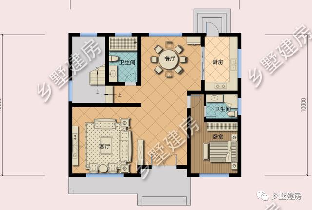 農(nóng)村二層別墅設(shè)計(jì)圖，戶型合理、外觀簡潔大氣，適合農(nóng)村建造