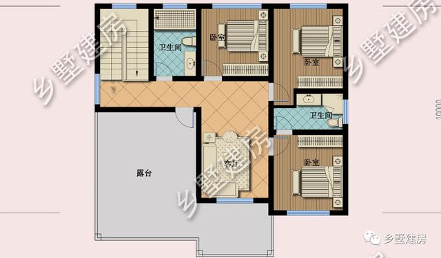 農(nóng)村二層別墅設(shè)計(jì)圖，戶型合理、外觀簡潔大氣，適合農(nóng)村建造