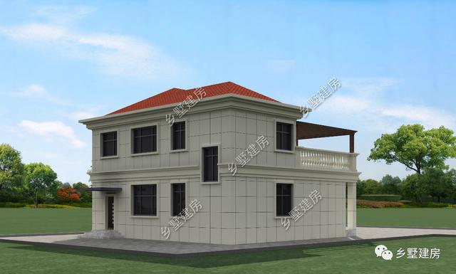 農(nóng)村二層別墅設(shè)計(jì)圖，戶型合理、外觀簡潔大氣，適合農(nóng)村建造