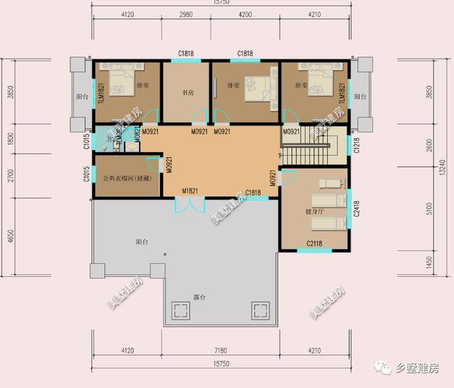 一款兩層歐式別墅設計圖，外觀清新簡約，室內布局實用