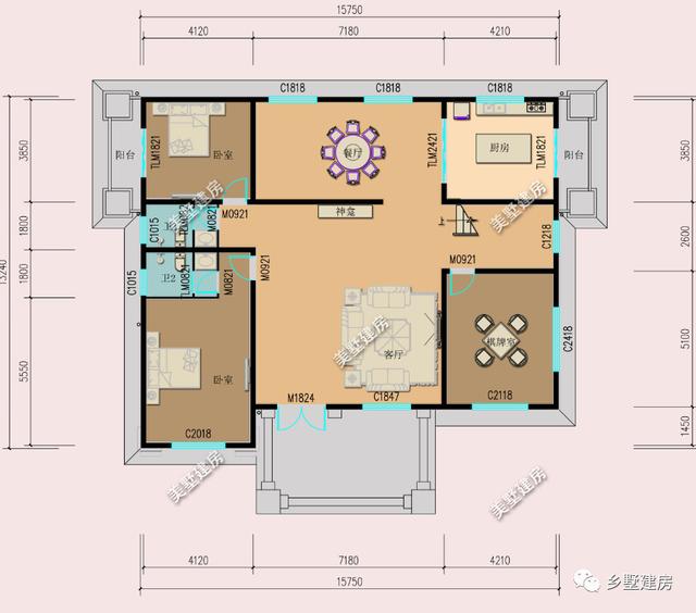 一款兩層歐式別墅設計圖，外觀清新簡約，室內布局實用