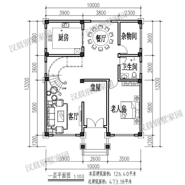 10X13.2米四層農村別墅設計圖，住起來比城里商品房要舒服多了