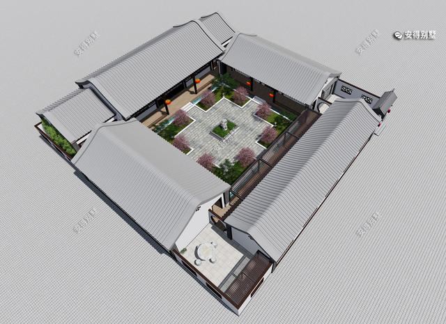 農村自建鋼結構四合院別墅設計圖，建一棟是幾代人的福音