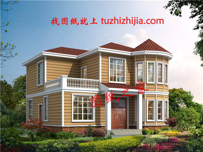 新農(nóng)村自建20萬(wàn)二層小樓外觀圖及戶型圖，簡(jiǎn)單大方，漂亮接地氣