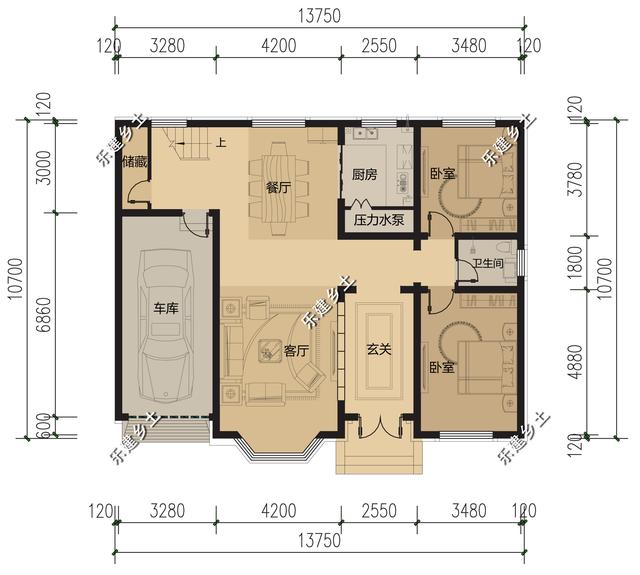 二層歐式別墅設(shè)計(jì)圖，浪漫典雅，簡潔溫馨，房屋整體舒適又美觀