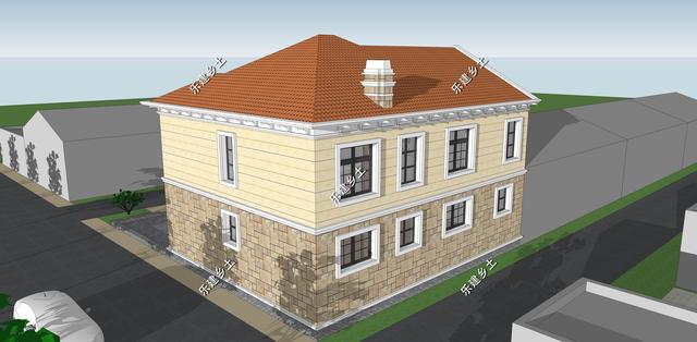 二層歐式別墅設(shè)計(jì)圖，浪漫典雅，簡潔溫馨，房屋整體舒適又美觀