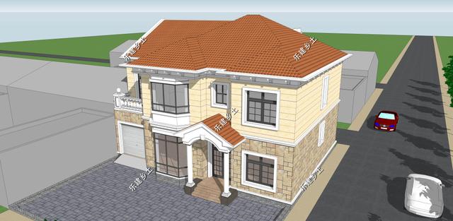 二層歐式別墅設(shè)計(jì)圖，浪漫典雅，簡潔溫馨，房屋整體舒適又美觀