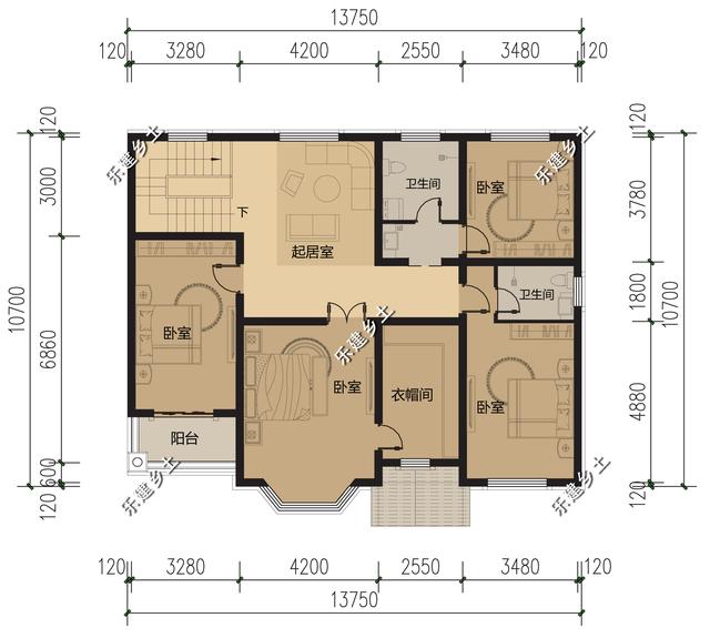 二層歐式別墅設(shè)計(jì)圖，浪漫典雅，簡潔溫馨，房屋整體舒適又美觀