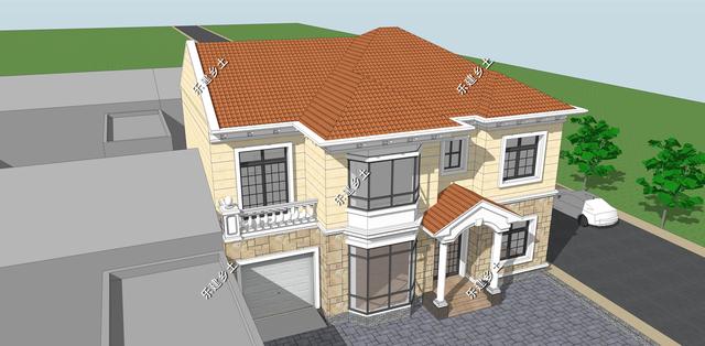 二層歐式別墅設(shè)計(jì)圖，浪漫典雅，簡潔溫馨，房屋整體舒適又美觀
