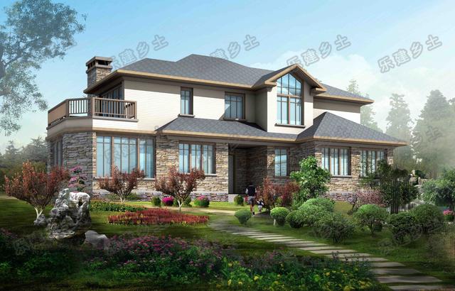 美式鄉(xiāng)村復(fù)古風(fēng)別墅設(shè)計(jì)圖，沉穩(wěn)優(yōu)雅，舒展大氣，不錯(cuò)的建房參考