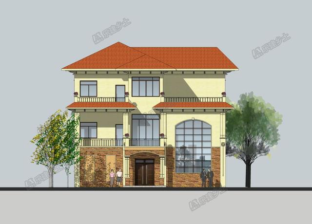 三層歐式別墅設(shè)計(jì)圖，既有恢弘大氣的外觀，又有清新自然的質(zhì)感