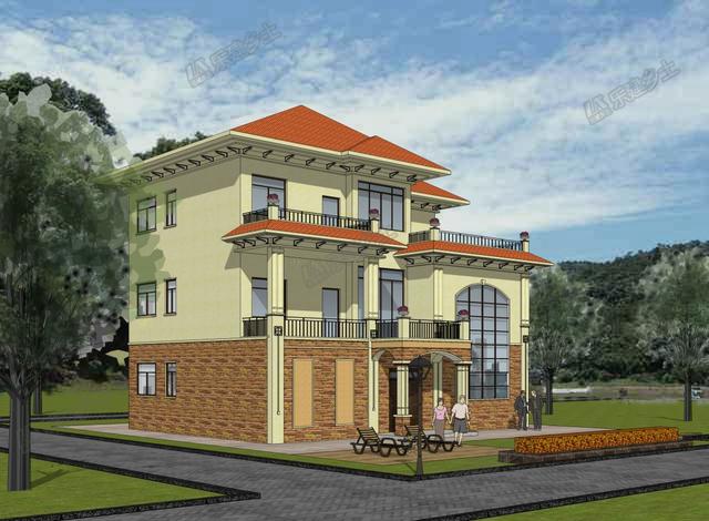 三層歐式別墅設(shè)計(jì)圖，既有恢弘大氣的外觀，又有清新自然的質(zhì)感