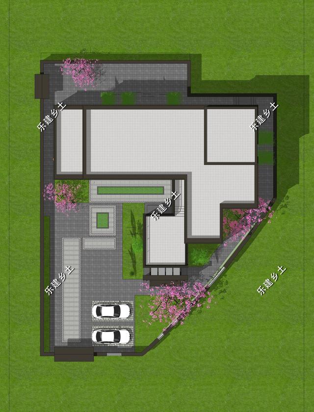 現代風格別墅設計圖，簡約時尚，干凈利落，顯現清新自然氛圍