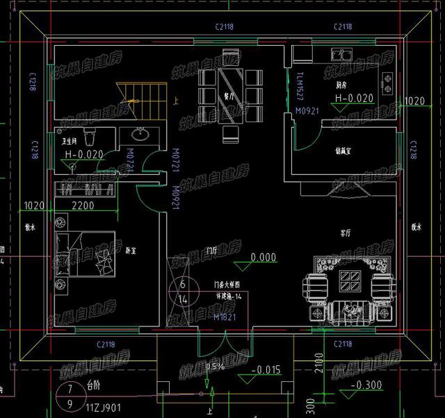 二層農(nóng)村自建房設(shè)計(jì)圖，戶型功能設(shè)計(jì)合理，實(shí)用性較強(qiáng)，非常適合農(nóng)村自建房