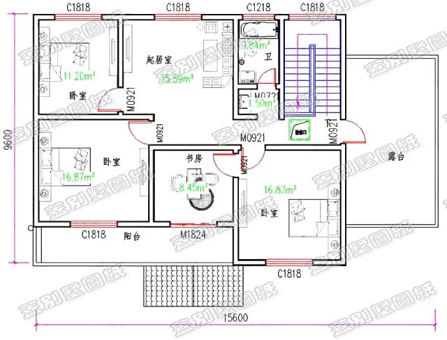 磚混結構帶車庫農村二層自建房設計圖，配色氣質優雅，功能多樣化設計