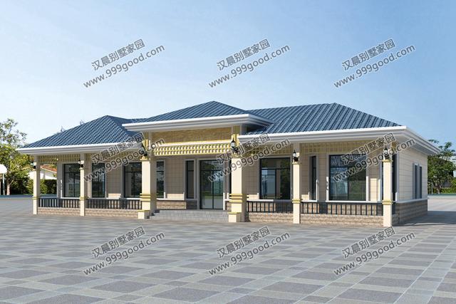 3款一層農村別墅設計圖，大氣的戶型結構，生活功能齊全