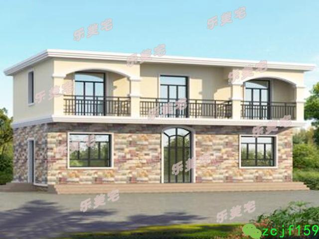 帶商鋪二層平屋頂自建房設計圖，商住兩用，最大限度滿足生活需求