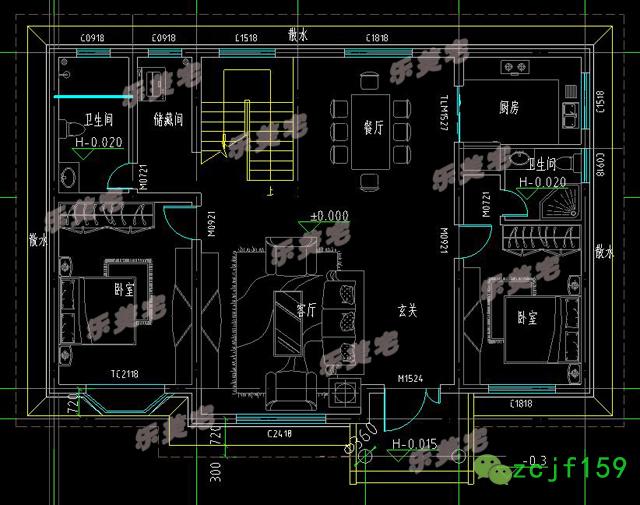 磚混結(jié)構(gòu)新農(nóng)村二層平屋頂自建房別墅設(shè)計圖，布局舒適實用