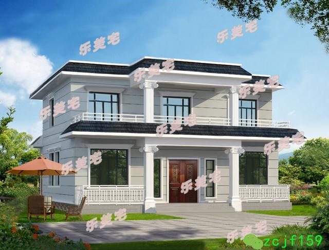 磚混結(jié)構(gòu)新農(nóng)村二層平屋頂自建房別墅設(shè)計圖，布局舒適實用