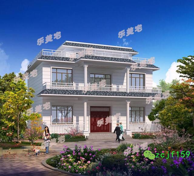 磚混結(jié)構(gòu)新農(nóng)村二層平屋頂自建房別墅設(shè)計圖，布局舒適實用