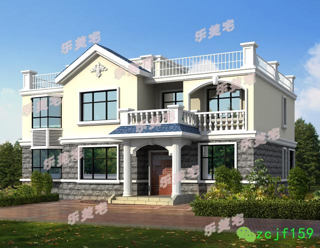 磚混結(jié)構(gòu)新農(nóng)村二層平屋頂自建房別墅設(shè)計圖，布局舒適實用