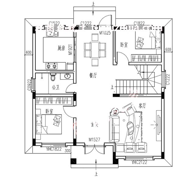 農村二層自建別墅設計圖，精致典雅，戶型簡單合理