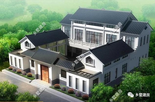 經濟實惠的中式四合院別墅設計圖，簡潔、耐看