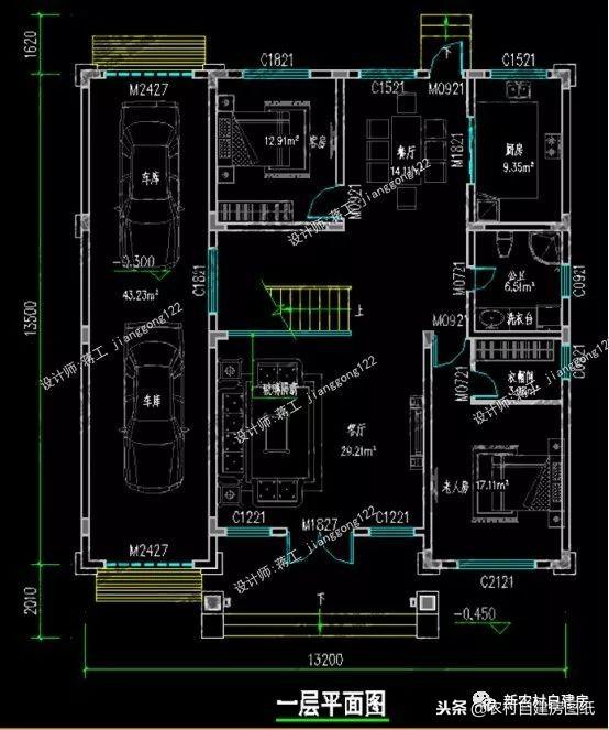 12款帶車庫的農村別墅設計圖紙，每一款都很大氣實用