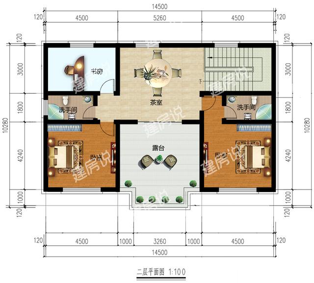 占地124平二層別墅設計圖，簡約溫馨，造價經濟，施工簡單
