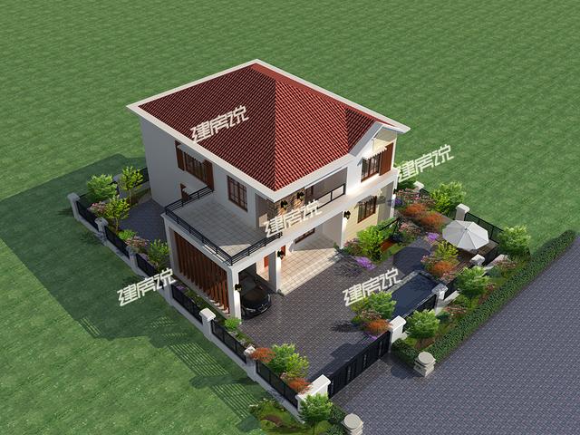 占地124平二層別墅設計圖，簡約溫馨，造價經濟，施工簡單